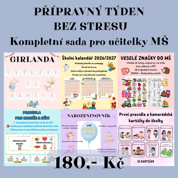 Přípravný týden bez stresu - Kompletní sada pro učitelky MŠ