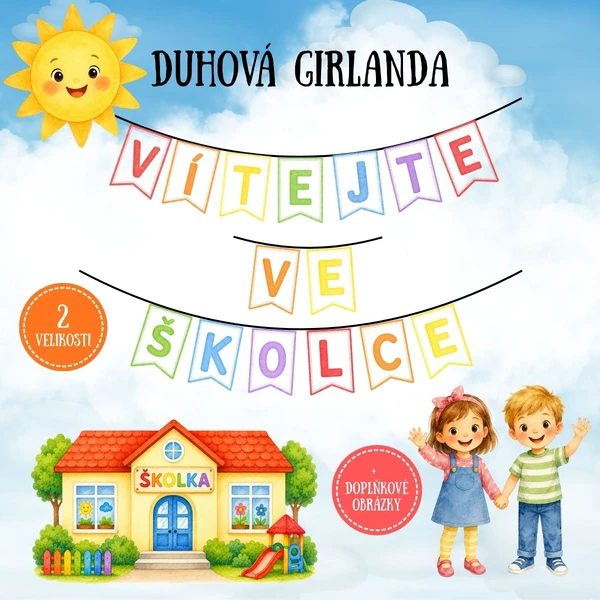 Duhová girlanda - Vítejte ve školce
