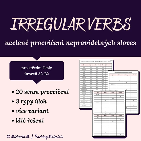 Irregular verbs - nepravidelná slovesa