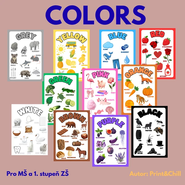 COLORS – barvy v angličtině