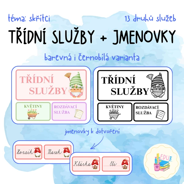 Třídní služby a jmenovky