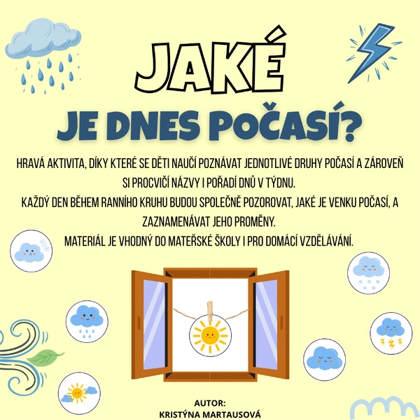 Jaké je dnes počasí? – Počasí a dny v týdnu 🗓️🌦️