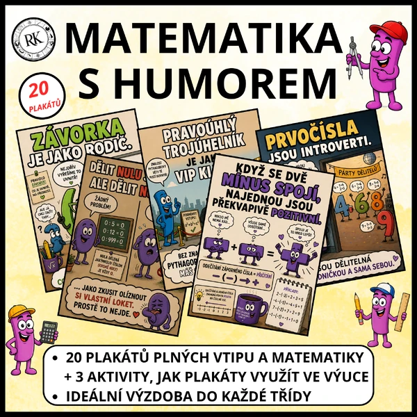Matematika s humorem - 20 plakátů + 3 aktivity