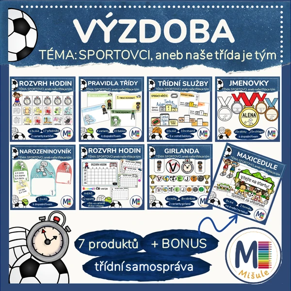 TŘÍDNÍ SAMOSTPRÁVA - SPORTOVCI aneb naše třída je tým (balíček 7 produktů + BONUS))