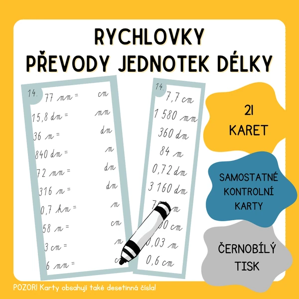 Převody jednotek délky - MATEMATICKÉ RYCHLOVKY