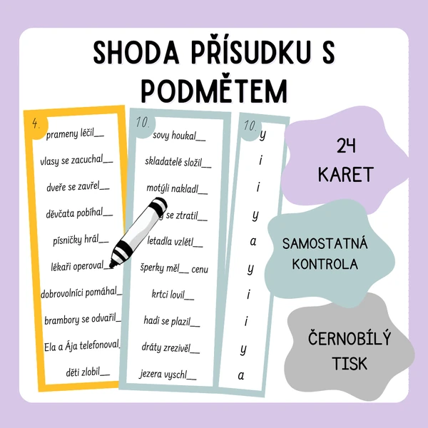 Shoda přísudku s podmětem - RYCHLOVKY