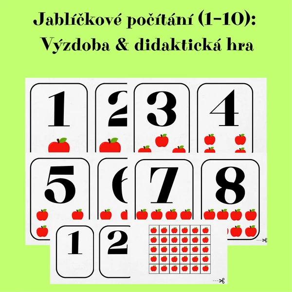 Jablíčkové počítání (1–10): Výzdoba & didaktická hra
