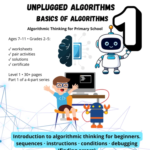 Unplugged Coding & Algorithms Workbook | Computational Thinking (Grades 2-5)