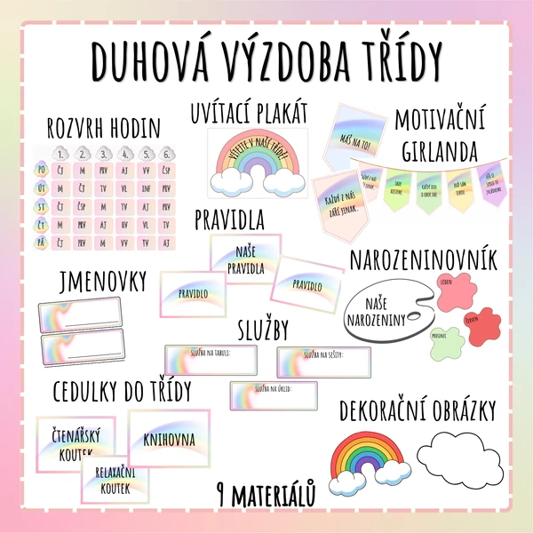 BALÍČEK výzdoby "Duhová třída"