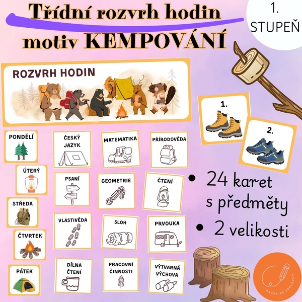 ROZVRH HODIN do třídy - KEMPOVÁNÍ