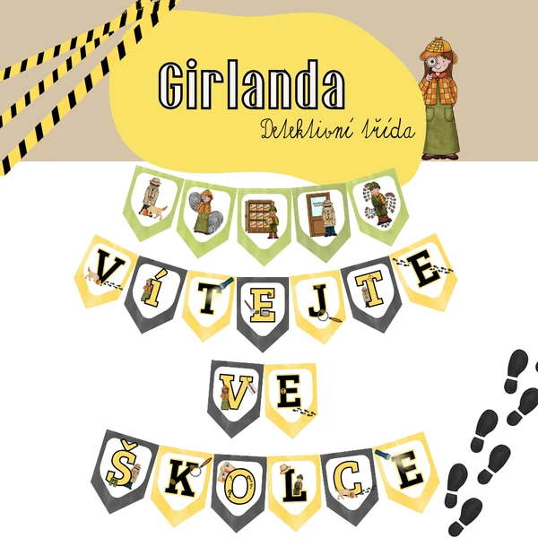 Uvítací girlanda - detektivní třída