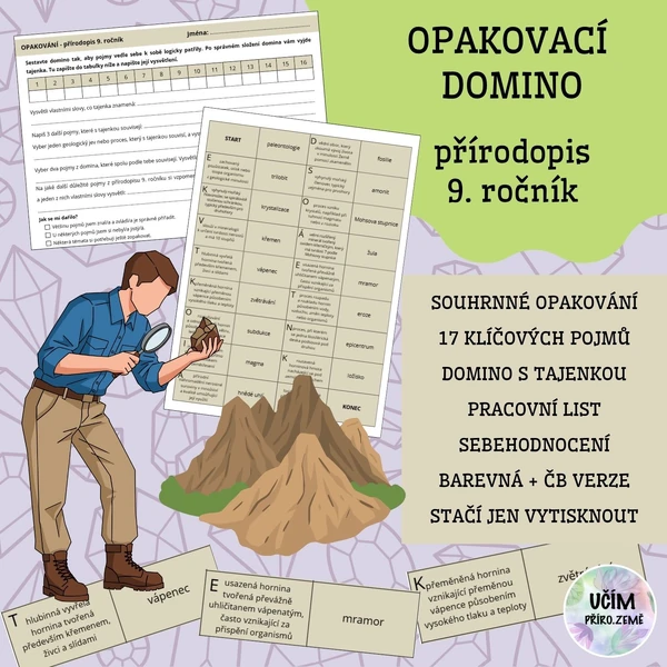 Opakovací domino - přírodopis 9. ročník