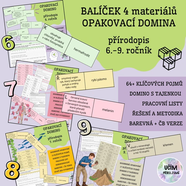 Opakovací domino – přírodopis 6.–9. ročník | BALÍČEK