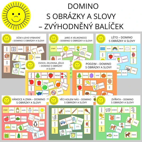 DOMINO S OBRÁZKY A SLOVY - ZVÝHODNĚNÝ BALÍČEK