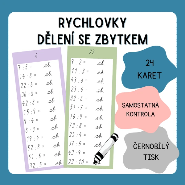 Dělení se zbytkem - RYCHLOVKY