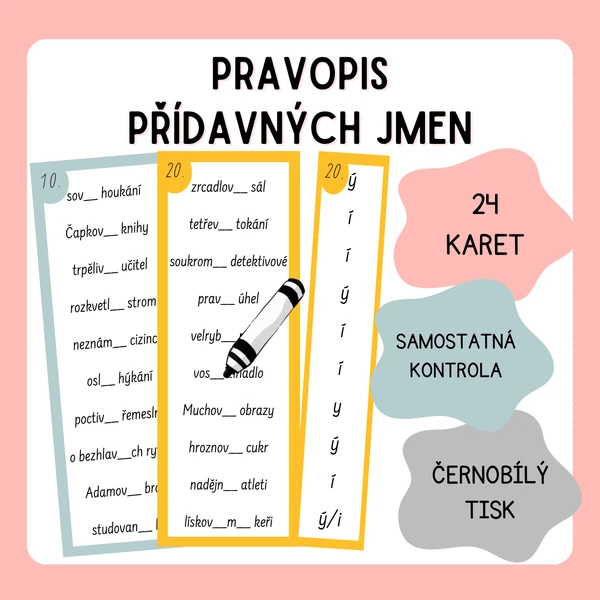 pravopis v koncovkách přídavných jmen - RYCHLOVKY