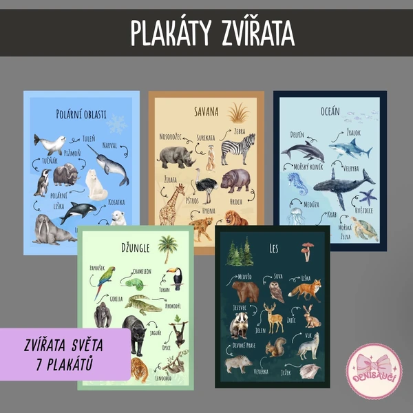 Plakáty zvířata - výzdoba třídy
