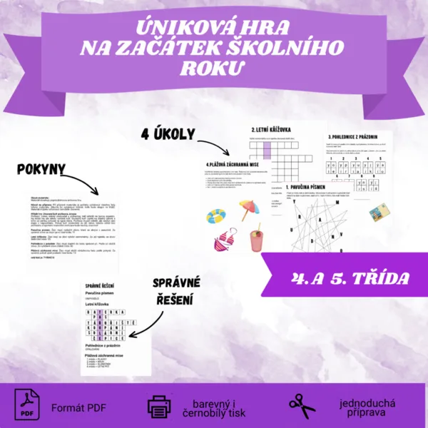 Úniková hra na začátek školního roku pro 4. a 5. ročník