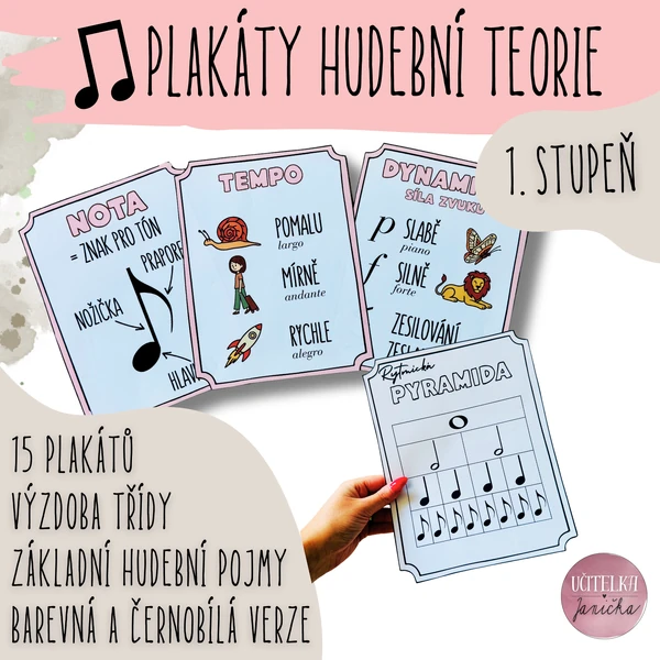 Plakáty hudební teorie - 1. stupeň