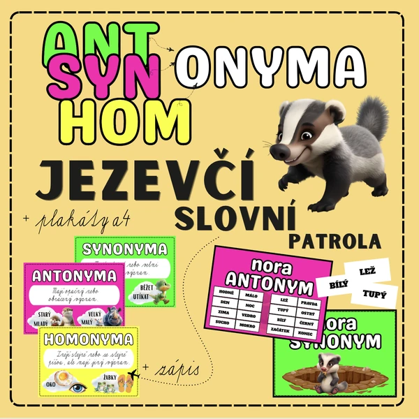 Jezevčí patrola - ANTONYMA, HOMONYMA, SYNONYMA