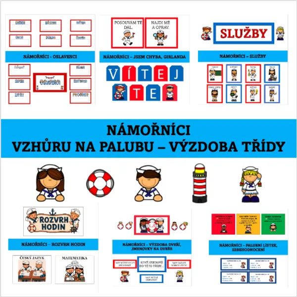 Námořníci - kompletní balíček pro výzdobu třídy