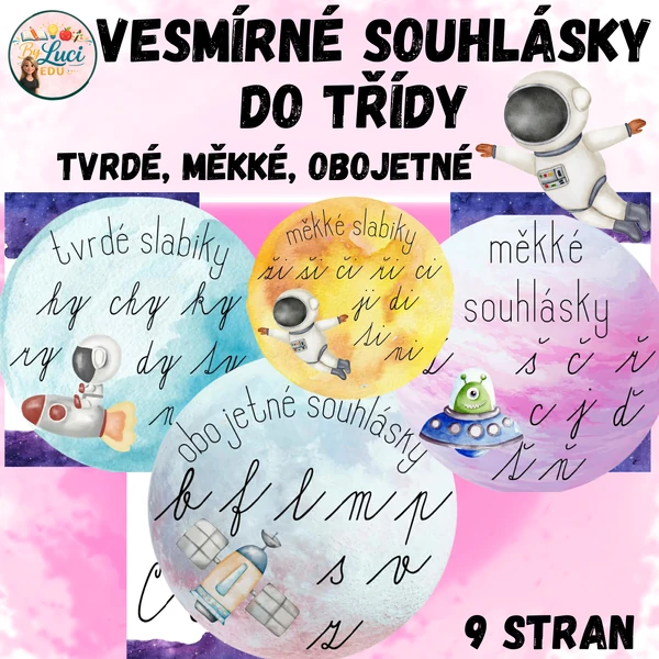 Vesmírné souhlásky - tvrdé, měkké, obojetné
