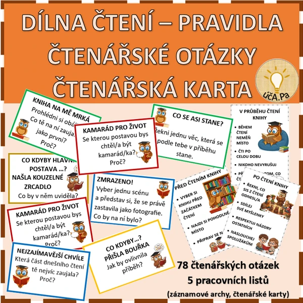 DÍLNA ČTENÍ  - PRAVIDLA, ČTENÁŘSKÉ OTÁZKY,  ČTENÁŘSKÁ KARTA