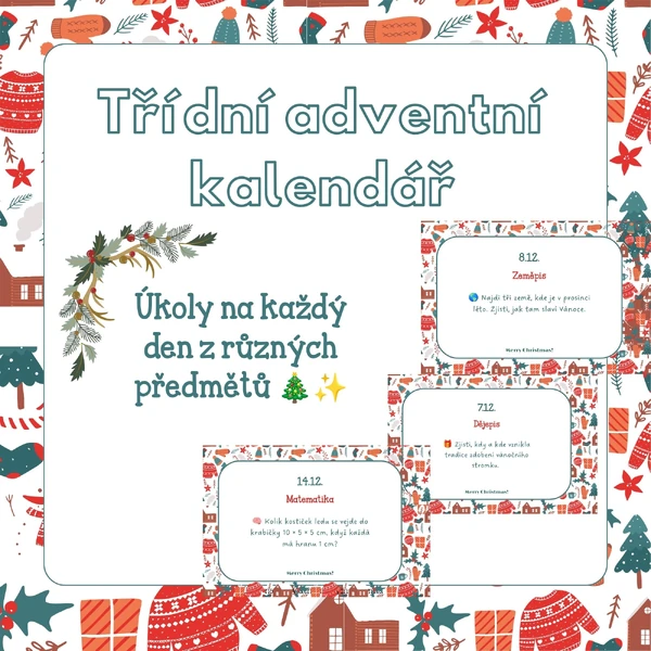 Třídní adventní kalendář – 23 úkolů napříč předměty