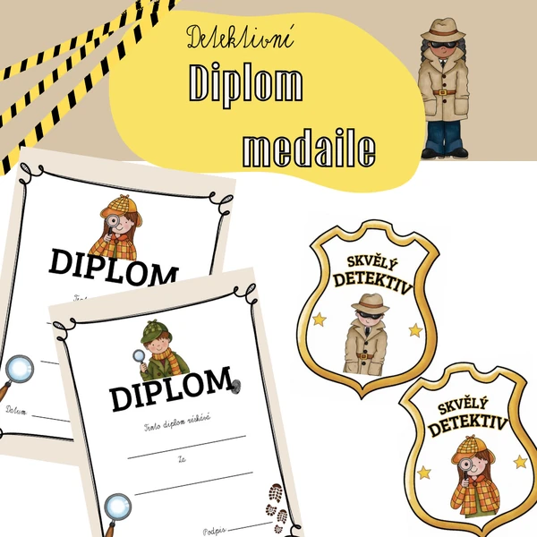 Diplomy, medaile - detektivní třída