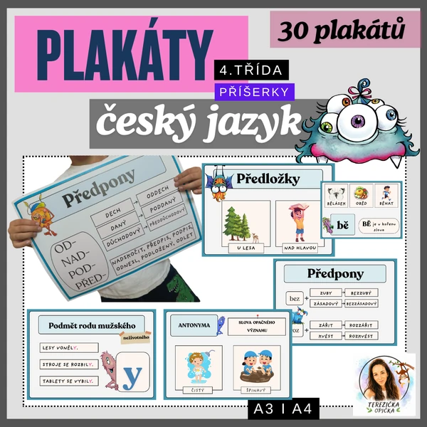 Plakáty český jazyk / 4. třída / příšerky