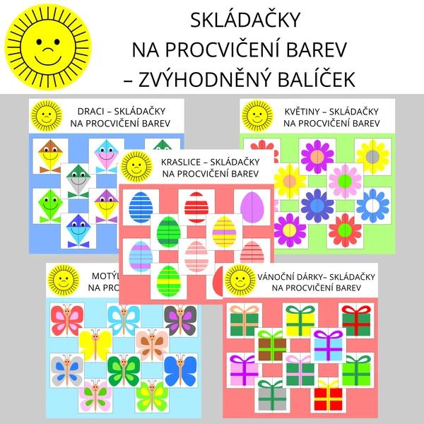 SKLÁDAČKY NA PROCVIČENÍ BAREV - ZVÝHODNĚNÝ BALÍČEK