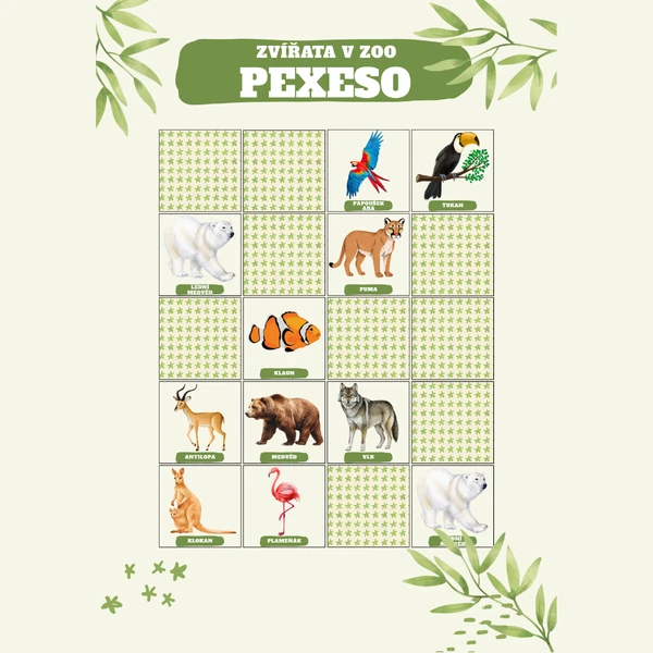 Zvířata v ZOO - pexeso