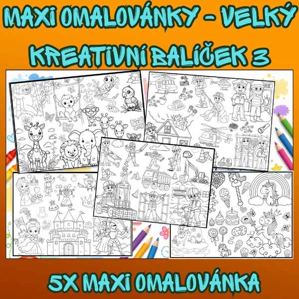 MAXI omalovánky – Velký kreativní balíček 3