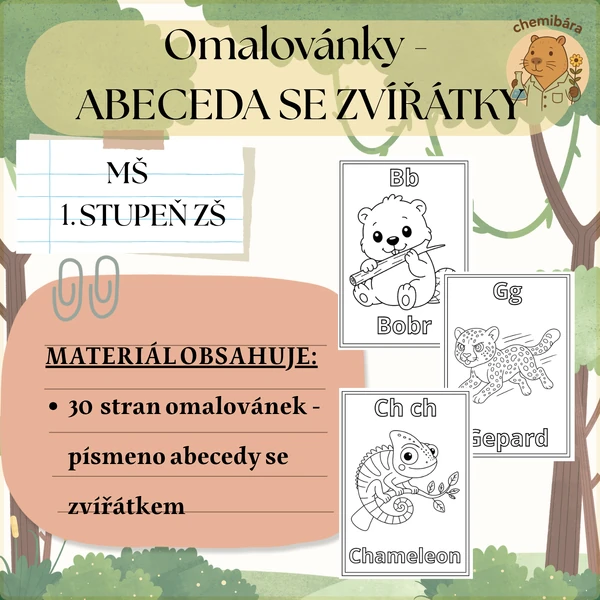 Omalovánky - ABECEDA SE ZVÍŘÁTKY
