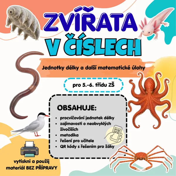 Zvířata v číslech - jednotky délky a další matematické úlohy, 5.-6. ročník
