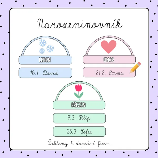 NAROZENINOVNÍK - pastelové barvy