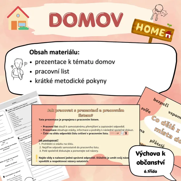 Domov - prezentace, pracovní list