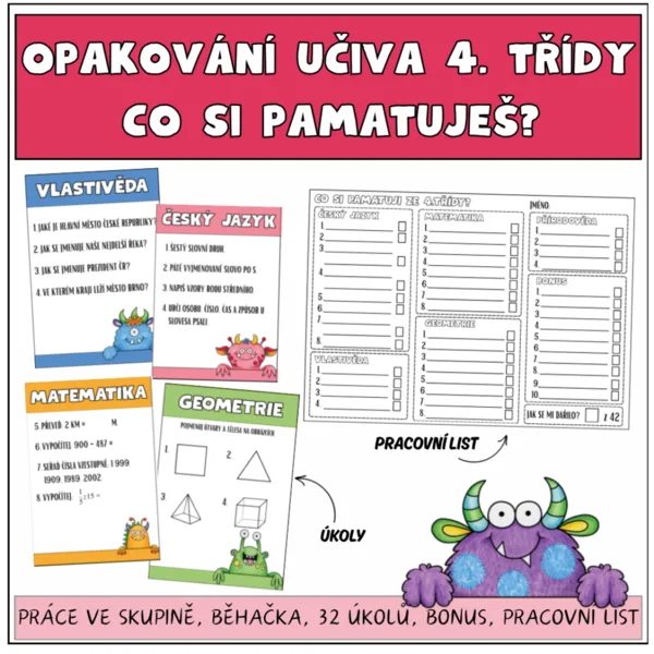 Opakování učiva 4. ročníku - Co si pamatuješ?