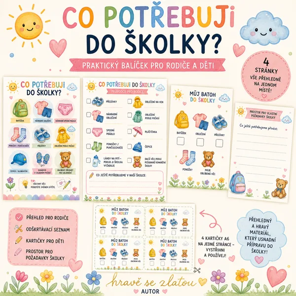 Co potřebuji do školky? – Praktický balíček pro rodiče a děti