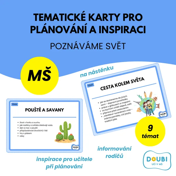Tematické karty pro plánování a inspiraci: Poznáváme svět