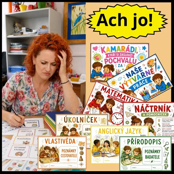 ŠTÍTKY NA SEŠITY A KARTY NA ZÁKOUTÍ TŘÍDY - 1. týden školy