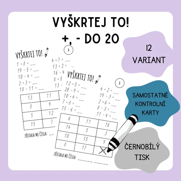 VYŠKRTEJ TO! - +, - do 20
