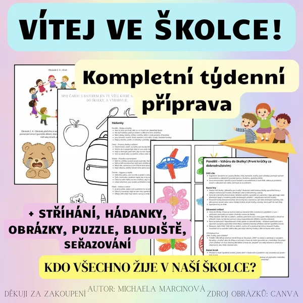 Vítej ve školce - Kompletní týdenní příprava