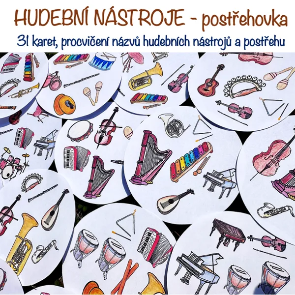 Hudební nástroje - postřehová obrázková hra