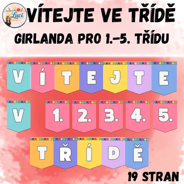 Uvítací girlanda pro 1. - 5.  třídu