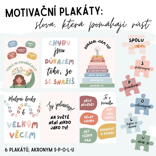 Motivační plakáty se slovy, která pomáhají růst