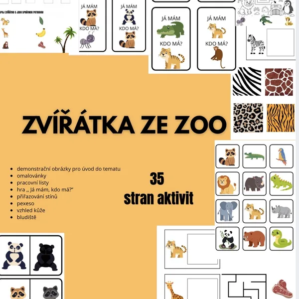 Zvířátka ze ZOO - soubor plný aktivit