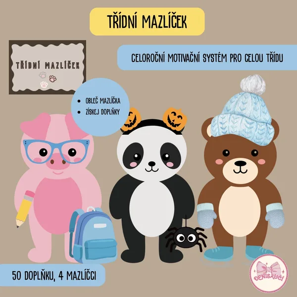 Třídní mazlíček - celoroční motivační systém a výzdoba do třídy
