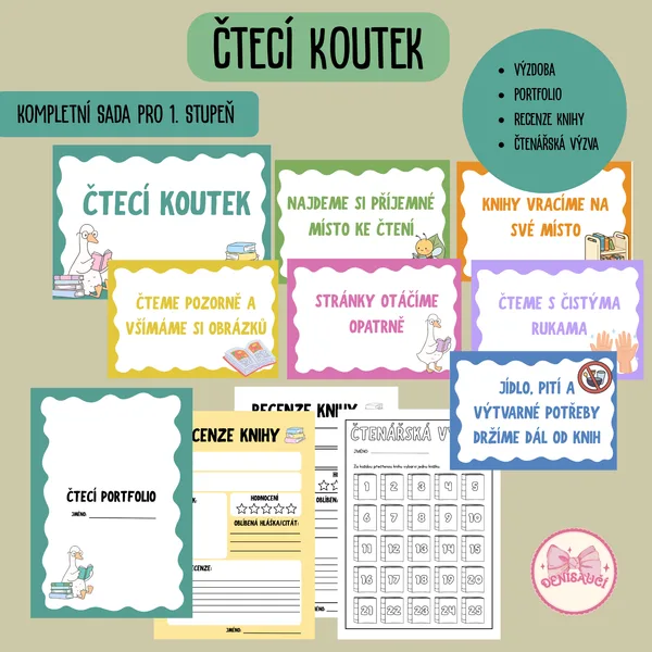 Čtecí koutek - portfolio a výzdoba