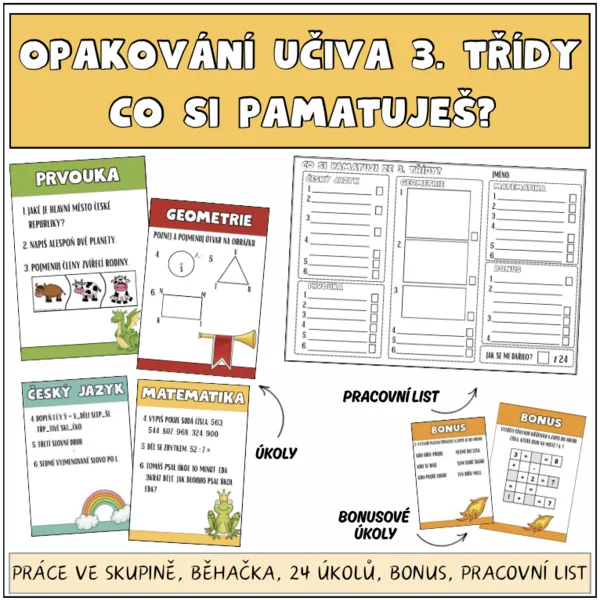 Opakování učiva 3. třídy - Co si pamatuješ?